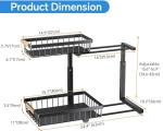 Under Sink Organizer,2 Pack Under Sink Organizers and Storage Basket, 2 Tier Metal Slide out Sink Shelf Under Cabinet Organizer Drawers for Kitchen Bathroom Pantry Home Under the Sink Organizer