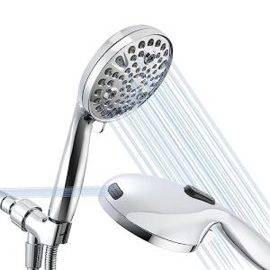 Essbhach High Pressure Shower Heads with Handheld, As Seen On Tv 10-mode Detachable Handheld Shower Head with 59" Hose, Built-in Power Wash to Clean Tub, Tile & Pets, Adjustable Bracket