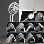 Essbhach High Pressure Shower Heads with Handheld, As Seen On Tv 10-mode Detachable Handheld Shower Head with 59" Hose, Built-in Power Wash to Clean Tub, Tile & Pets, Adjustable Bracket