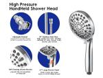 Essbhach High Pressure Shower Heads with Handheld, As Seen On Tv 10-mode Detachable Handheld Shower Head with 59" Hose, Built-in Power Wash to Clean Tub, Tile & Pets, Adjustable Bracket