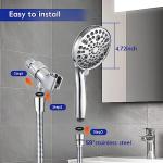 Essbhach High Pressure Shower Heads with Handheld, As Seen On Tv 10-mode Detachable Handheld Shower Head with 59" Hose, Built-in Power Wash to Clean Tub, Tile & Pets, Adjustable Bracket