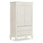 Evolur Aurora Armoire in Ivory Lace, Spacious Storage