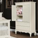 Evolur Aurora Armoire in Ivory Lace, Spacious Storage