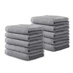 Yoofoss Luxury Washcloths Towel Set 10 Pack Baby Wash Cloth for Bathroom-Hotel-Spa-Kitchen Multi-Purpose Fingertip Towels & Face Cloths Light Grey