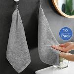 Yoofoss Luxury Washcloths Towel Set 10 Pack Baby Wash Cloth for Bathroom-Hotel-Spa-Kitchen Multi-Purpose Fingertip Towels & Face Cloths Light Grey