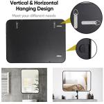 SUPER DEAL 22x30 Inch Black Wall Mirror for Bathroom, Wall Mounted Rectangular Entryways Decor Vanity Mirrors with Stainless Steel Metal Frame and Rounded Edge