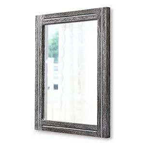 AAZZKANG Rustic Mirror Wood Framed Wall Mirror Rectangle Bedroom Bathroom Farmhouse Decorative Hanging Mirror