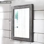AAZZKANG Rustic Mirror Wood Framed Wall Mirror Rectangle Bedroom Bathroom Farmhouse Decorative Hanging Mirror