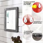 AAZZKANG Rustic Mirror Wood Framed Wall Mirror Rectangle Bedroom Bathroom Farmhouse Decorative Hanging Mirror