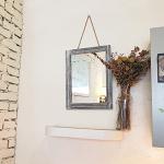 AAZZKANG Rustic Mirror Wood Framed Wall Mirror Rectangle Bedroom Bathroom Farmhouse Decorative Hanging Mirror