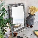AAZZKANG Rustic Mirror Wood Framed Wall Mirror Rectangle Bedroom Bathroom Farmhouse Decorative Hanging Mirror
