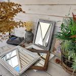 AAZZKANG Rustic Mirror Wood Framed Wall Mirror Rectangle Bedroom Bathroom Farmhouse Decorative Hanging Mirror