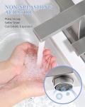 Tohlar Bathroom Faucets, Bathroom Sink Faucet 2 Handles, 4 Inch Centerset Bathroom Faucets for Sink 2 or 3 Holes, Faucet for Bathroom RV Sink with Pop Up Drain and 2 Lead-Free Hoses, Brushed Nickel
