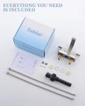 Tohlar Bathroom Faucets, Bathroom Sink Faucet 2 Handles, 4 Inch Centerset Bathroom Faucets for Sink 2 or 3 Holes, Faucet for Bathroom RV Sink with Pop Up Drain and 2 Lead-Free Hoses, Brushed Nickel