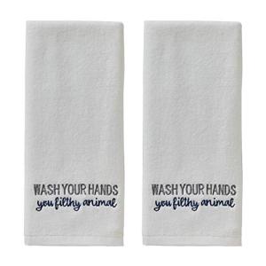 SKL Home Wash Hand Towel (2-Pack), White 2 Count, Small