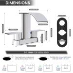 M OUDEMEI Two Handles Waterfall Bathroom Faucet, 4 Inch Centerset Sink Faucet, 2 or 3 Holes Bathroom Sink Faucet, Stainless Steel Lavatory Vanity Faucet with Pop Up Drain (Chrome)