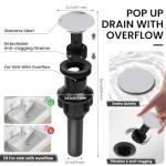 M OUDEMEI Two Handles Waterfall Bathroom Faucet, 4 Inch Centerset Sink Faucet, 2 or 3 Holes Bathroom Sink Faucet, Stainless Steel Lavatory Vanity Faucet with Pop Up Drain (Chrome)