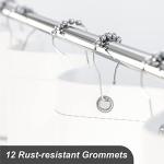 AmazerBath Shower Curtain, Washable Cloth Black Shower Curtain Sets with 12 Shower Curtain Hooks, Fabric Rustic Black and White Striped Shower Curtain, Farmhouse Bathroom Shower Curtain, 72x72 Inches