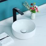 Davivy 12.2'' Round Vessel Sink with Pop Up Drain,Small Bathroom Vessel Sinks,Bathroom Sinks Above Counter,White Vessel Sink,Counter top Sink,Tiny Bathroom Sink Bowl,Round Sinks for Bathrooms