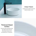 Davivy 12.2'' Round Vessel Sink with Pop Up Drain,Small Bathroom Vessel Sinks,Bathroom Sinks Above Counter,White Vessel Sink,Counter top Sink,Tiny Bathroom Sink Bowl,Round Sinks for Bathrooms