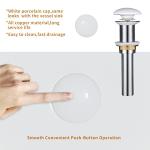 Davivy 12.2'' Round Vessel Sink with Pop Up Drain,Small Bathroom Vessel Sinks,Bathroom Sinks Above Counter,White Vessel Sink,Counter top Sink,Tiny Bathroom Sink Bowl,Round Sinks for Bathrooms