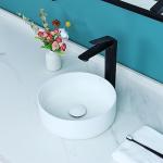 Davivy 12.2'' Round Vessel Sink with Pop Up Drain,Small Bathroom Vessel Sinks,Bathroom Sinks Above Counter,White Vessel Sink,Counter top Sink,Tiny Bathroom Sink Bowl,Round Sinks for Bathrooms