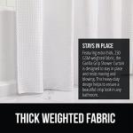 Gorilla Grip Waffle Shower Curtain, Thick Weighted Fabric, Wrinkle and Rust Resistant, Classic Hotel Quality Design, Heavy Duty Long Curtains for Bathroom Showers, Bath Tubs, Machine Wash, 72x72 White