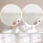 Speculux Led Mirror for Bathroom 24 Inch, Backlit Vanity Bathroom Mirror with Lights, Smart Dimmable Touch, 3 Color Modes, Shatter-Proof, Round