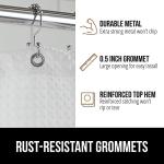 Gorilla Grip Waffle Shower Curtain, Thick Weighted Fabric, Wrinkle and Rust Resistant, Classic Hotel Quality Design, Heavy Duty Long Curtains for Bathroom Showers, Bath Tubs, Machine Wash, 72x72 White