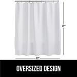 Gorilla Grip Waffle Shower Curtain, Thick Weighted Fabric, Wrinkle and Rust Resistant, Classic Hotel Quality Design, Heavy Duty Long Curtains for Bathroom Showers, Bath Tubs, Machine Wash, 72x72 White