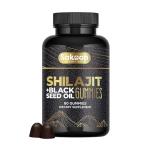 Pure Shilajit Supplement Gummies with Black Seed Oil, High Potency Pure Himalayan Resin for Energy, Immune Support, and Cognitive Function, Lab Tested Chewables