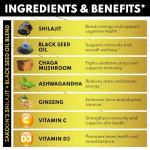 Pure Shilajit Supplement Gummies with Black Seed Oil, High Potency Pure Himalayan Resin for Energy, Immune Support, and Cognitive Function, Lab Tested Chewables