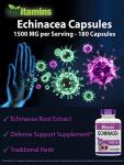 Echinacea 1500 MG x 180 Capsules | USA-made
