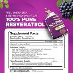 Nutrivein Resveratrol 1450mg Capsules - Anti-Aging Antioxidant