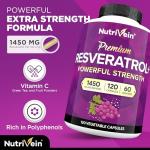 Nutrivein Resveratrol 1450mg Capsules - Anti-Aging Antioxidant
