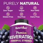 Nutrivein Resveratrol 1450mg Capsules - Anti-Aging Antioxidant