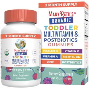 MaryRuth's Organic Toddler Multivitamin Gummies with Postbiotics