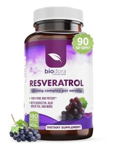 Biodora Resveratrol Antioxidant Supplement with Green Tea 180ct