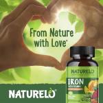 NATURELO Vegan Iron Supplement with Vitamin C - 90 Capsules