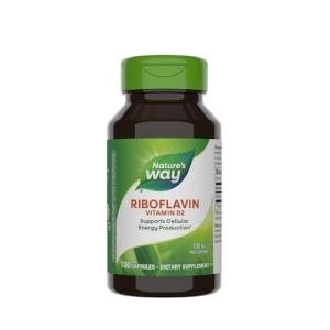 Nature's Way Riboflavin B2 Vitamin, 100mg, 100 Capsules