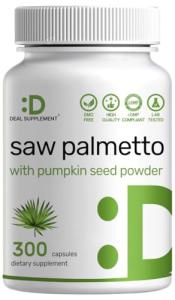 Saw Palmetto Supplement 5000mg with Pumpkin Seed, 300 Capsules | Promotes Prostate Health | DHT Blocker | Hair Growth Vitamins, Maintain Normal Urinary Frequency