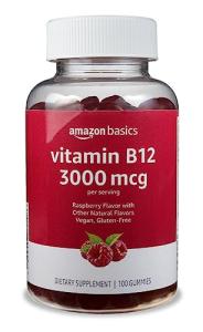 Amazon Basics Vitamin B12 3000 mcg Gummies, Raspberry 100 Count