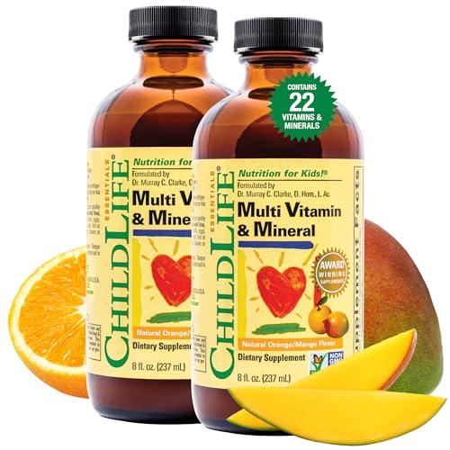 ChildLife Essentials Kids Liquid Multivitamin - All-Natural Orange & Mango Flavor, 8 fl oz