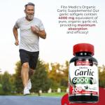 Lab | Garlic Pills |6000 mg Equivalent | 200 softgels | Organic Garlic | 200 Capsules | Garlic Supplements | Garlic | odorless Garlic | Garlic Extract | Garlic Capsules | Ultra high Absorption.