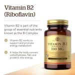 Solgar Vitamin B2 100mg Vegetable Capsules - Energy Boost