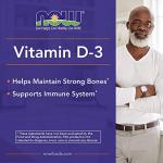 NOW Vitamin D-3 5,000 IU, High Potency, 120 Softgels