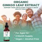 MaryRuth's Ginkgo Leaf Liquid Drops | Herbal Supplement | Nootropic | Circulatory System & Nervous System Health | USDA Organic | Non-GMO | Vegan | 60 Servings