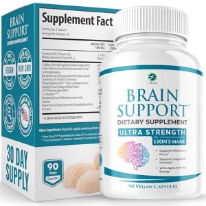 Brain Memory Support Nootropics Lion's Mane 90 Capsules
