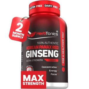 Herbtonics Korean Red Panax Ginseng 1500mg Capsules
