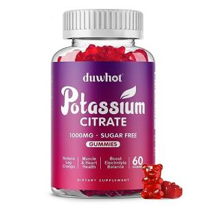 Potassium Citrate 1000mg Gummies for Leg Cramps, 60 Chewables